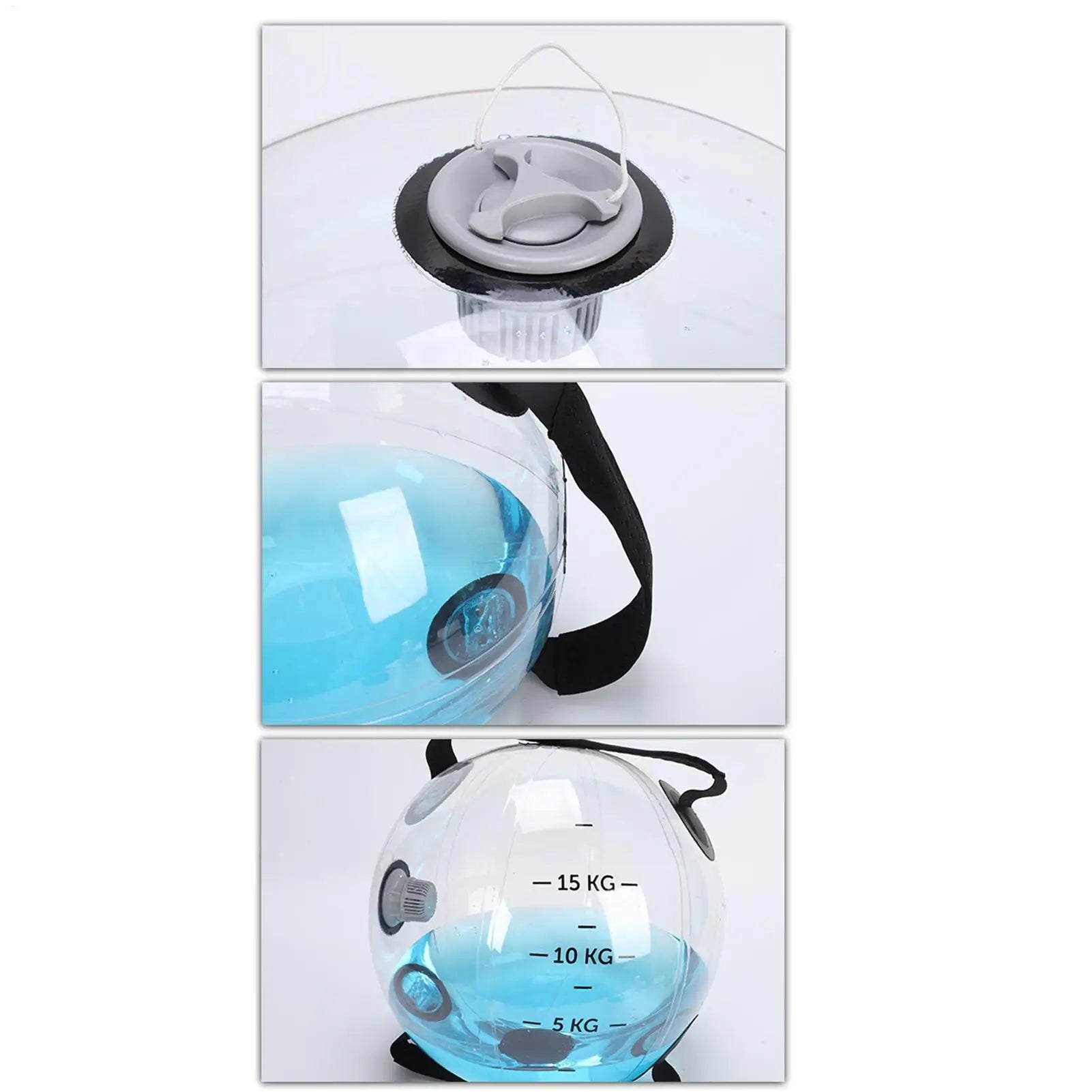 Workout Aqua Bags Adjustable Water Training Bag 15Kg Inflatable Water Power Bags for Fitness Body Building Aqua Ball