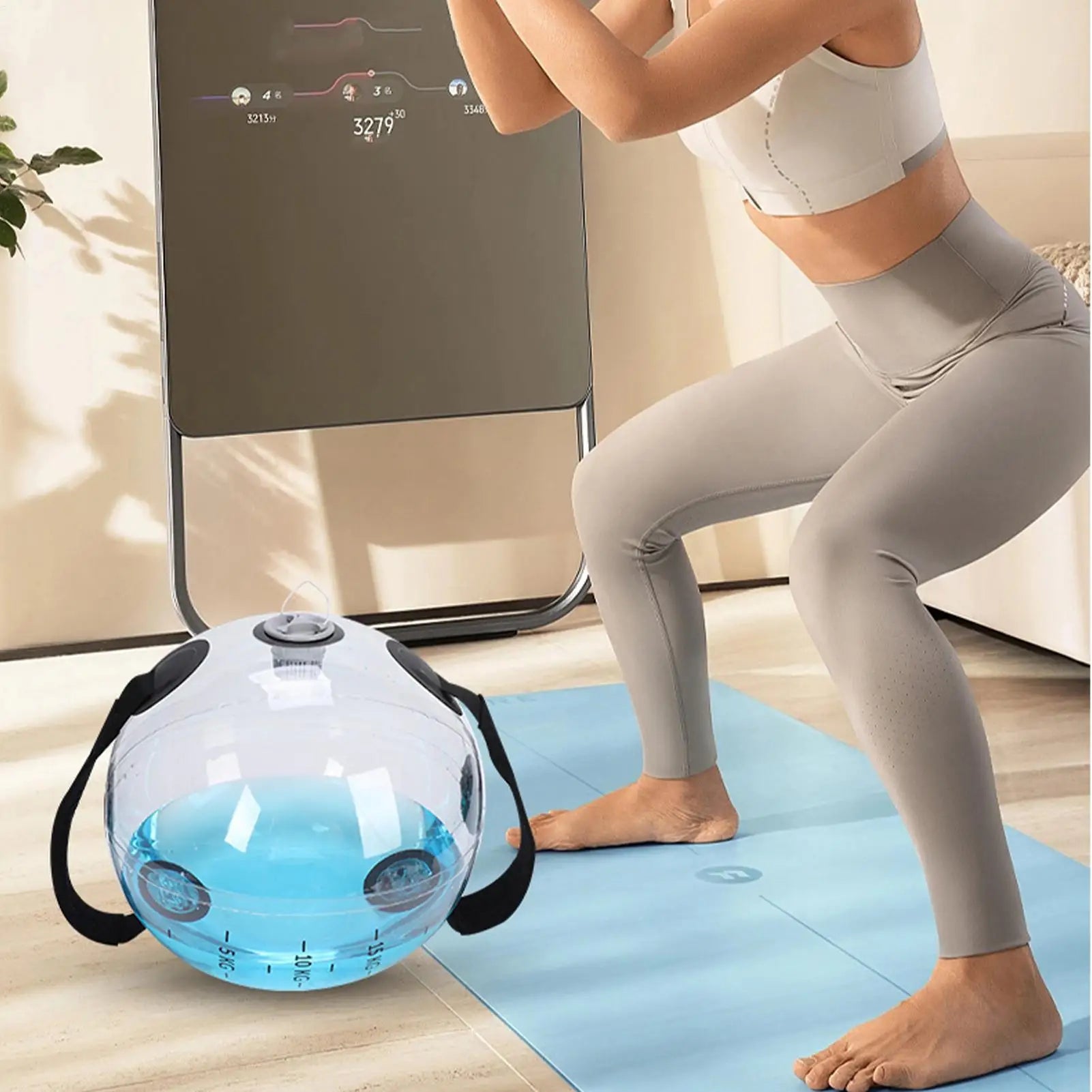 Workout Aqua Bags Adjustable Water Training Bag 15Kg Inflatable Water Power Bags for Fitness Body Building Aqua Ball