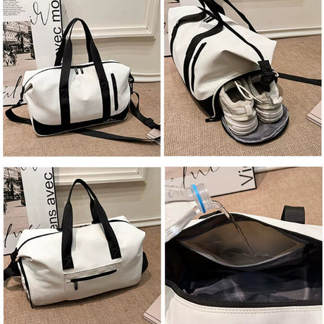 Small Duffel Bag for Gym Travel - Lightweight Waterproof Bag with Shoe Storage &Wet Pocket | Weekender Tote for Men Women